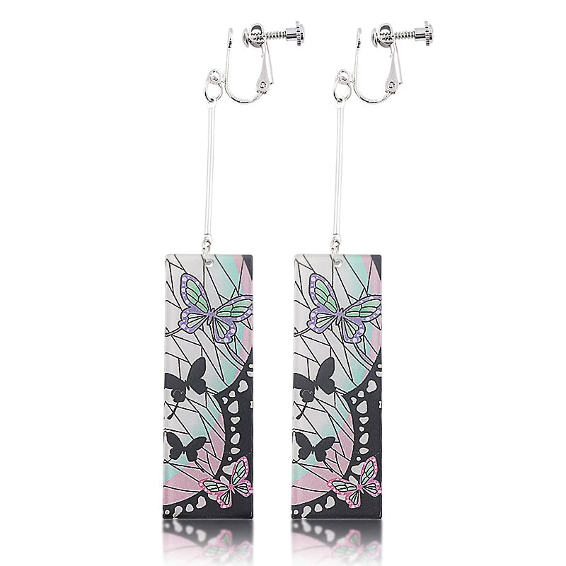 Anime Demon Slayer Acrylic Earrings Kimetsu No Yaiba Kamado Nezuko Tanjirou Drop Earrings Cosplay Props for Women Gift