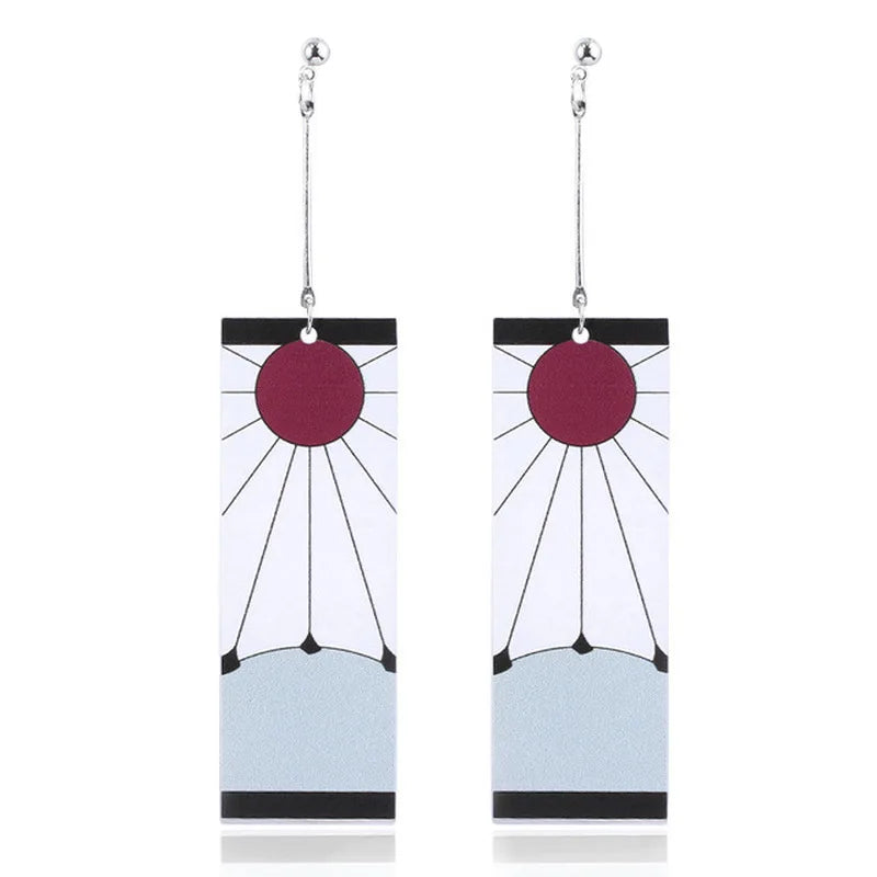 Drop Earrings Anime Acrylic Demon Slayer Kimetsu no Yaiba Blade of Ghost Earings For Women Men Tanjiro Earrings