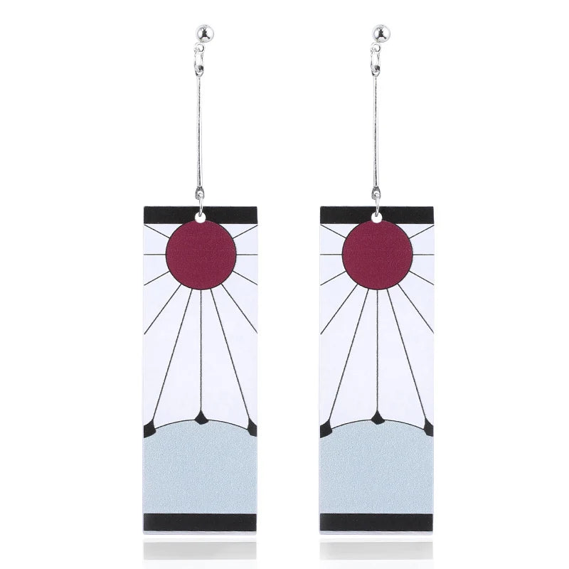 Anime Demon Slayer Acrylic Earrings Kimetsu No Yaiba Kamado Nezuko Tanjirou Drop Earrings Cosplay Props for Women Gift