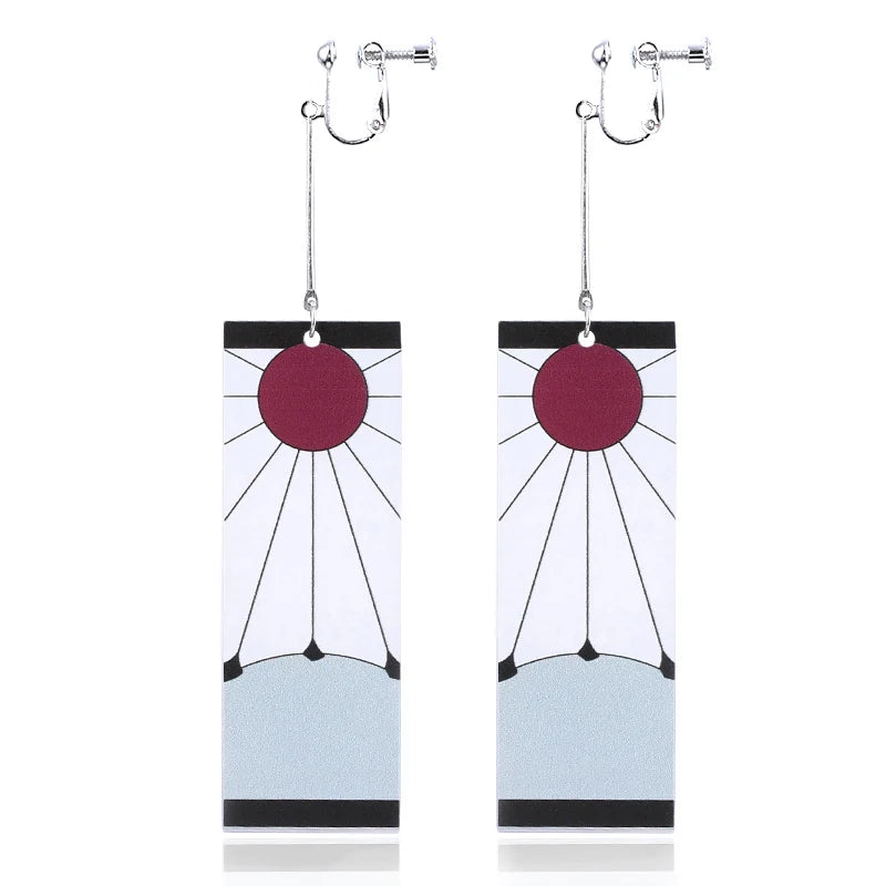 Anime Demon Slayer Acrylic Earrings Kimetsu No Yaiba Kamado Nezuko Tanjirou Drop Earrings Cosplay Props for Women Gift