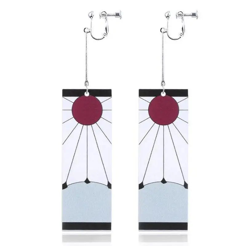 Drop Earrings Anime Acrylic Demon Slayer Kimetsu no Yaiba Blade of Ghost Earings For Women Men Tanjiro Earrings