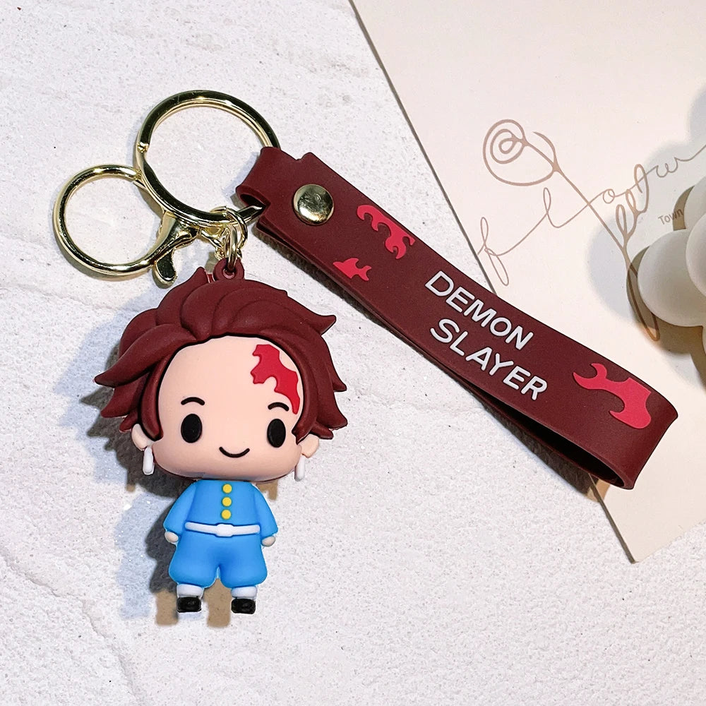 New Demon Slayer Kimetsu No Yaiba Blade of Ghost Keychain Cute Characters Bag Pendant Car Key Chain Ring Fans Gift Anime Jewelry