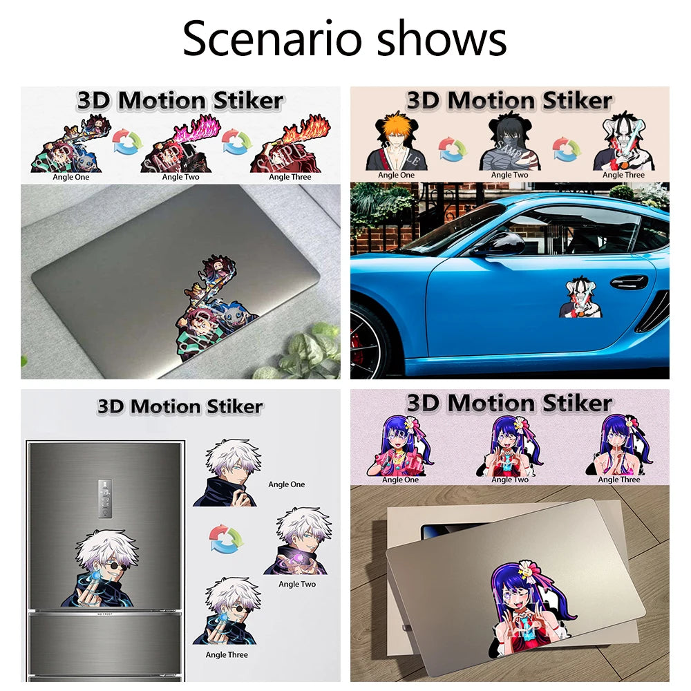 Demon Slayer Anime 3D Motion Stickers Self-adhesive Waterproof Decals for Car,ipad,Refrigerator,Skateboard,Etc