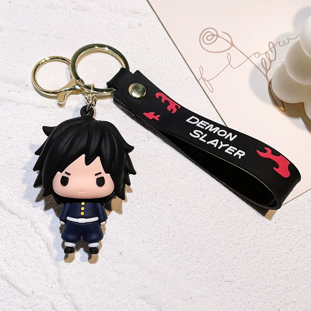 New Demon Slayer Kimetsu No Yaiba Blade of Ghost Keychain Cute Characters Bag Pendant Car Key Chain Ring Fans Gift Anime Jewelry