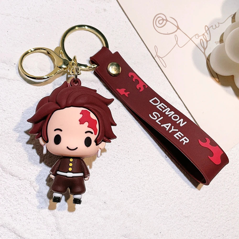 New Demon Slayer Kimetsu No Yaiba Blade of Ghost Keychain Cute Characters Bag Pendant Car Key Chain Ring Fans Gift Anime Jewelry