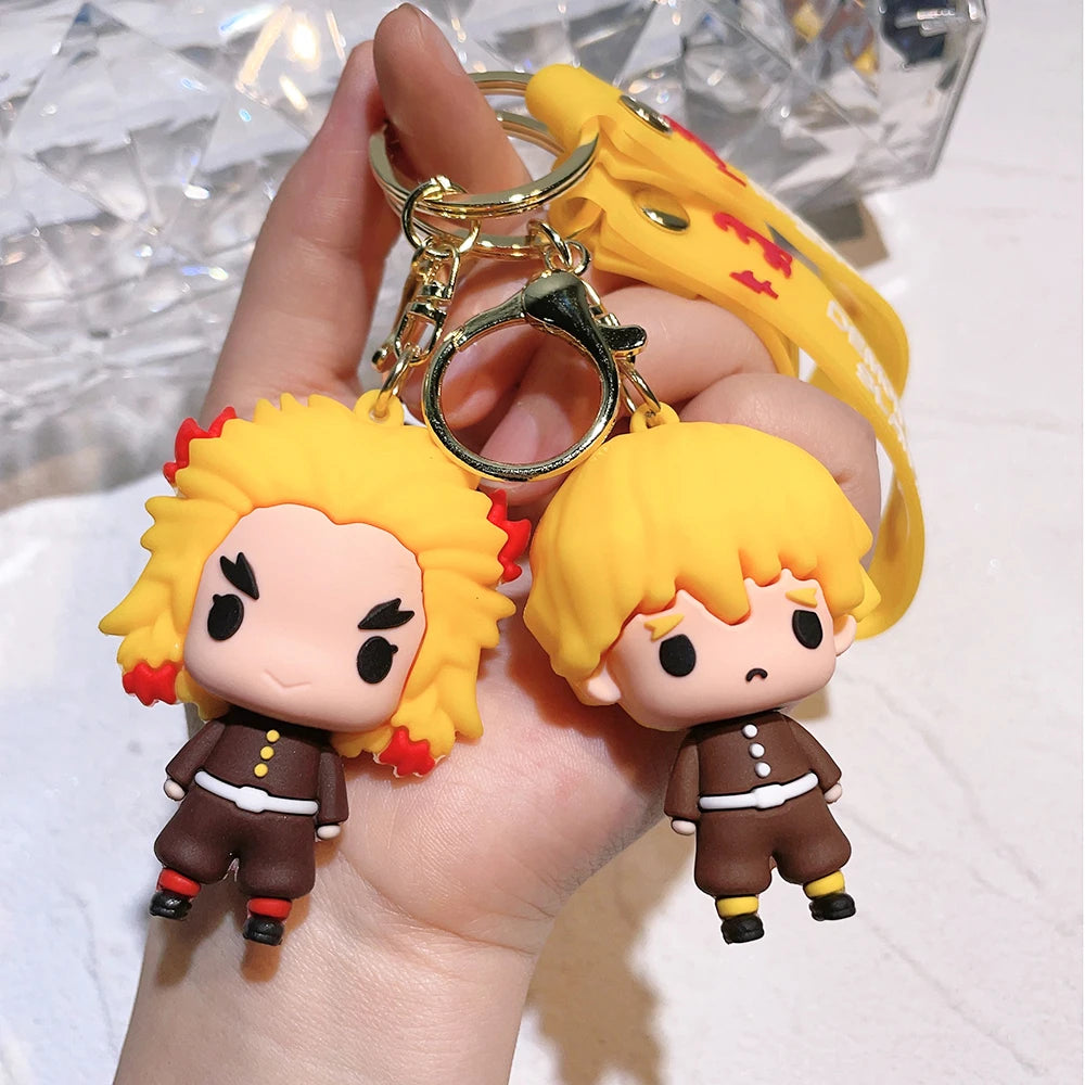 New Demon Slayer Kimetsu No Yaiba Blade of Ghost Keychain Cute Characters Bag Pendant Car Key Chain Ring Fans Gift Anime Jewelry