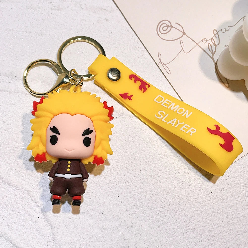 New Demon Slayer Kimetsu No Yaiba Blade of Ghost Keychain Cute Characters Bag Pendant Car Key Chain Ring Fans Gift Anime Jewelry